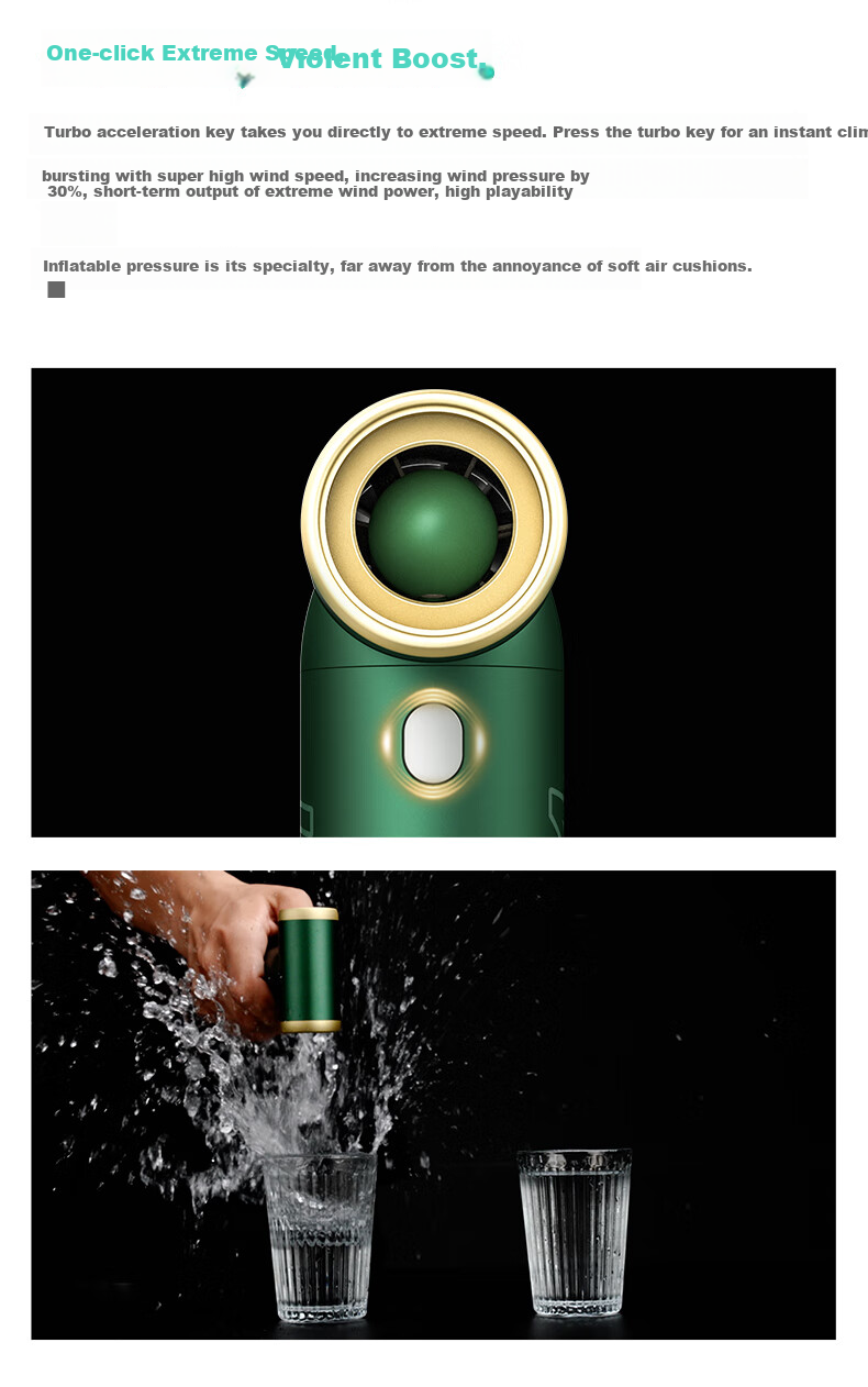 KICA Powerful Turbine Fan 2S, Popular High-Speed Hair Dryer, Outdoor Flame-Assisted Handheld Portable Fan, Green Label Configuratio 4