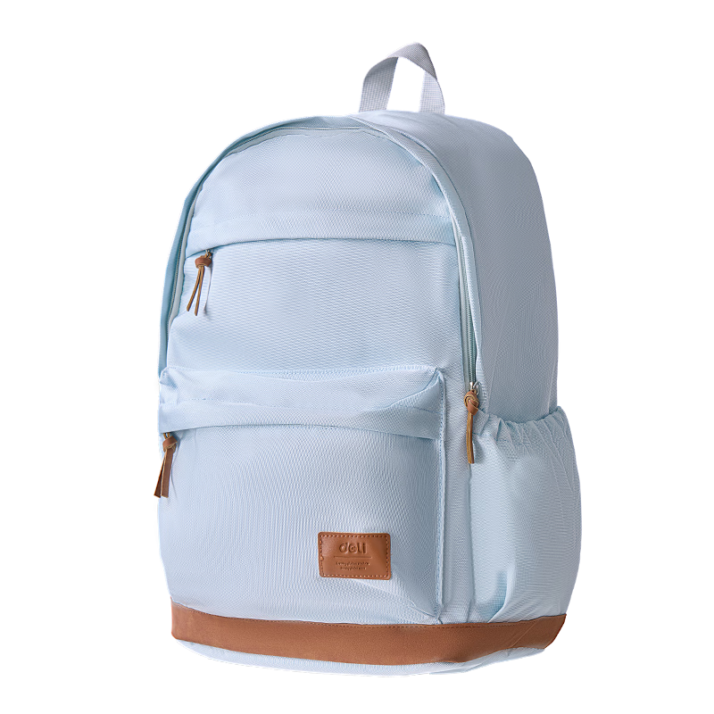 Deli Simple Lightweight Backpack for Middle School, High School And College Students, Large Capacity Fashionable Casual Backpack for Boys And Girls, Light Blue