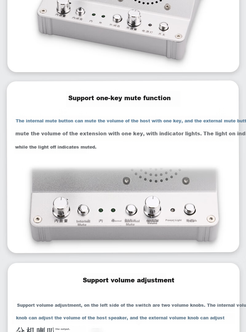 Deshun Window Intercom DS-2008A for Bank Securities Hospital Counter Station Post Office Port Scenic Area Window-Specific Two-Way Intercom Amplifier Microphone 2