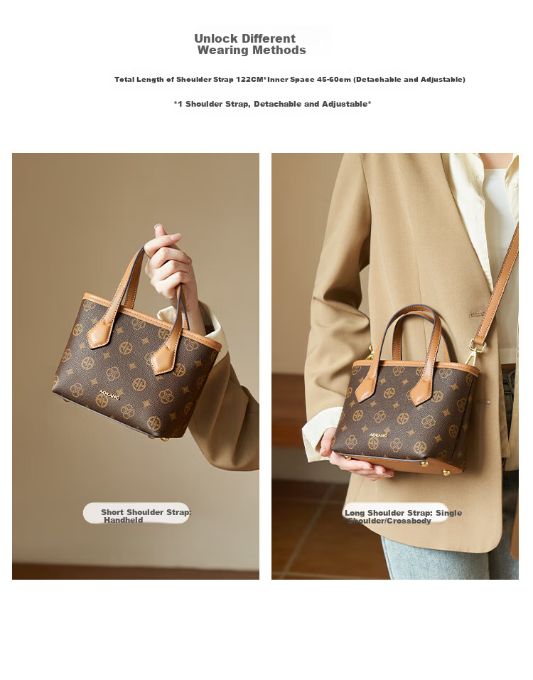 Aokang Women's Handbag, Trendy Basket-Style Tote Bag, Light Luxury Crossbody Shoulder Bag, Birthday And Mother's Day Gift for Mom And Wife 5