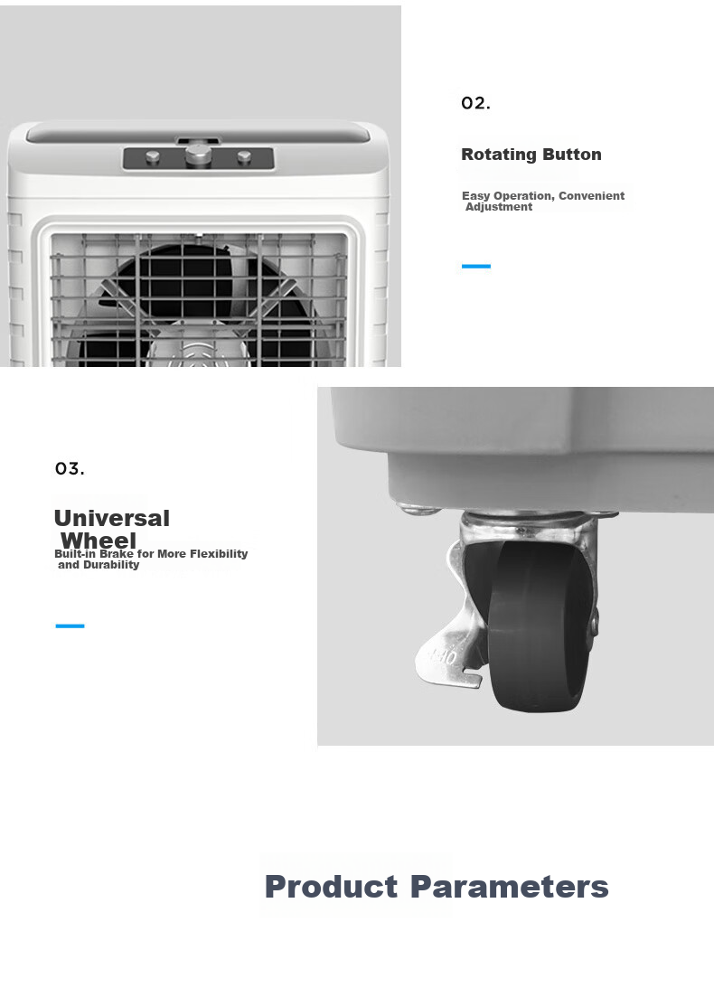 AIRMATE Cold Air Fan, Cooling Fan for Commercial And Industrial Use, Water-Cooled Air Conditioner with Ice Pack, Super Strong Wind, Workshop Movable Water-Cooled Fan, 30L Large Area Water-Cooled Machine CC-X21 14