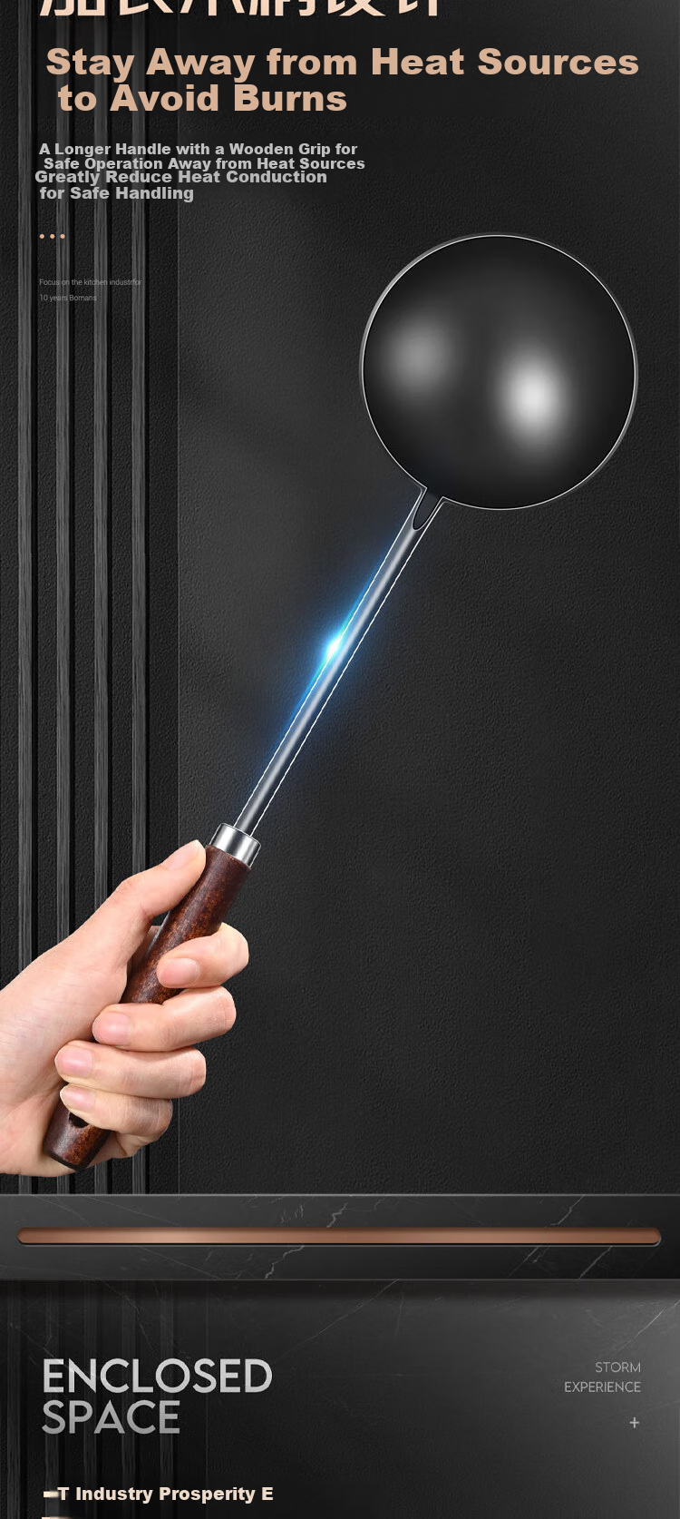 Dipuer Zhangqiu Iron Wok Spatula, Household Stir-Fry Spoon, Kitchen Non-Stick Pan Cooking Ladle, Iron Pan Special Spoon, Handmade Egg Dumpling Spoo 4