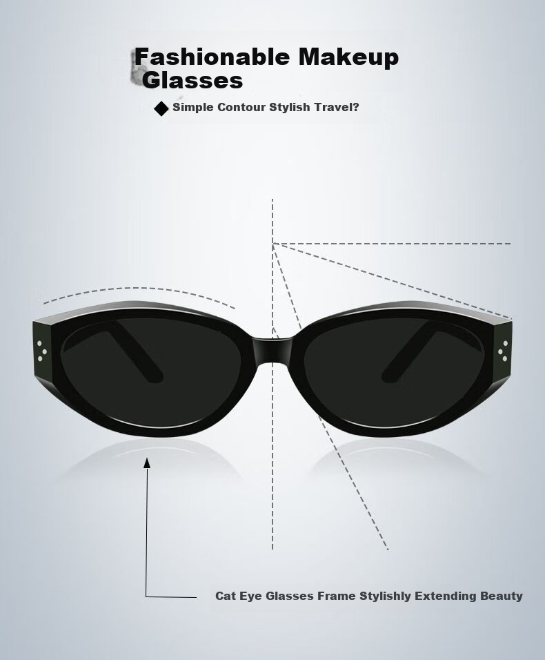 Angelamiao Women's Cat-Eye Small Frame Versatile Fashionable Sunglasses, High-Definition Polarized Sunglasses for Back-To 3