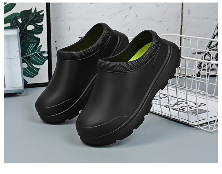 FOOTOPPO EVA Chef Work Shoes for Men, Kitchen-Specific Non-Slip Shoes, Black Oil-Resistant Chef Shoes for Men And Women, Waterproof Shoes 11