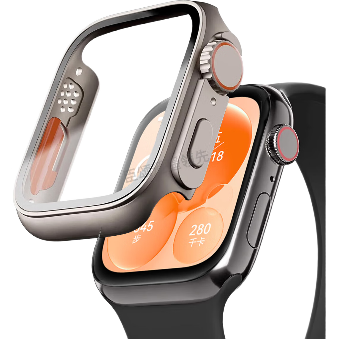 Iboann Ultra Case for Huawei Fit3 Watch, Compatible with Watch Fit3 Protective Case, Watch Strap, Screen Protector, All-In Huawei Fit3 Tempered Glass Film, Full Protection Anti-Drop Original Clear Accessories Case