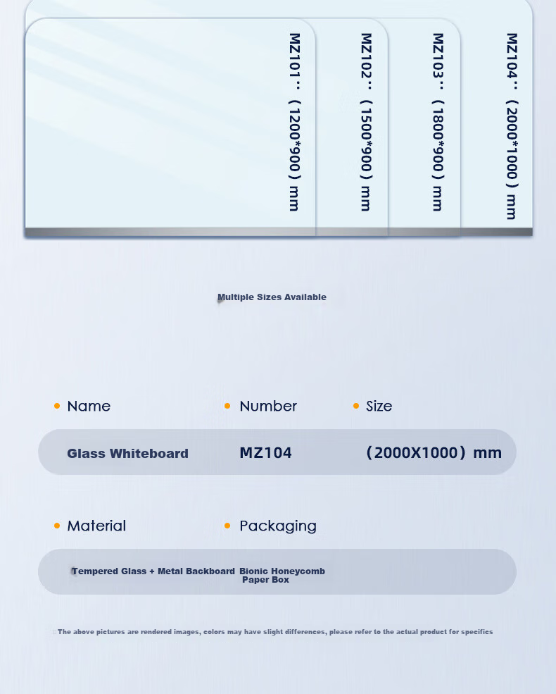 Deli Magnetic Whiteboard, 200*100cm Full Screen, Tempered Glass Hanging Board for Office Meetings, Writing Board (Includes Eraser, Marker, And Magnetic Pins) MZ104 14