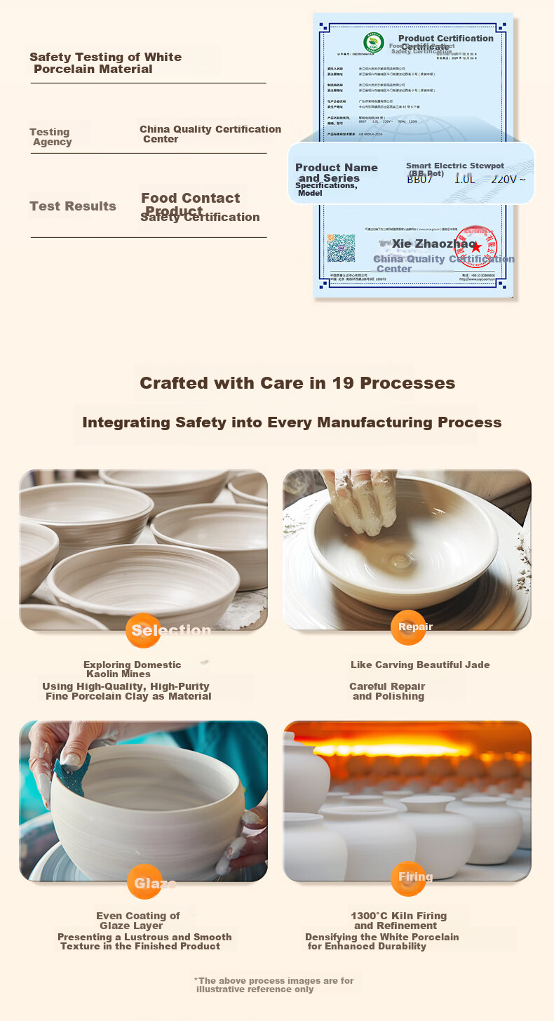 SUPOR Baby Food Cooker, Infant Electric Stew Pot for Different Age Groups, Food Processor, Rice And Oil Cooking Pot BB07 14
