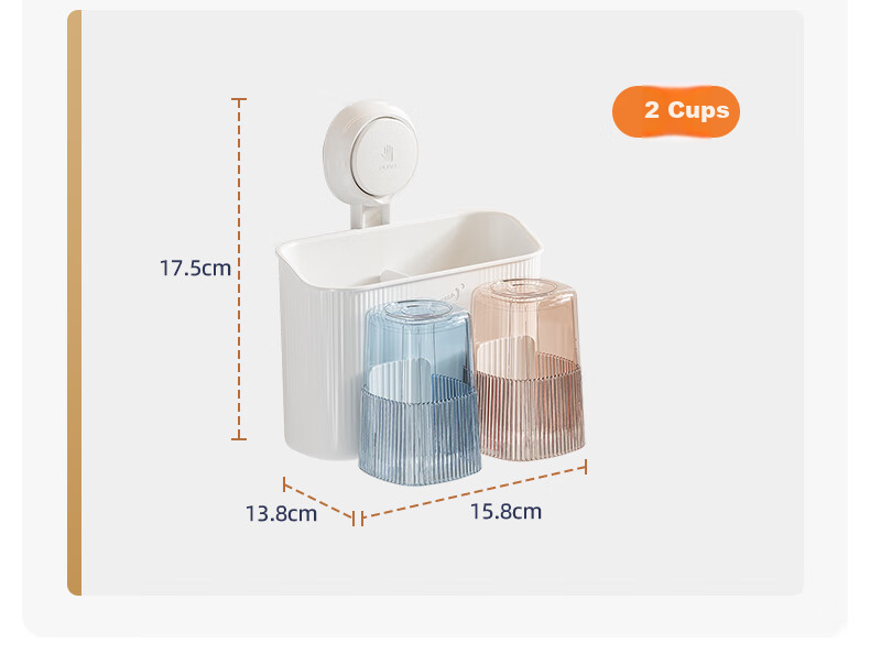 Taili Toothbrush Holder, Bathroom Wall-Mounted Mouthwash Cup Storage Rack, High-End No-Drilling Toothbrush Stand Set with Three Cups 10