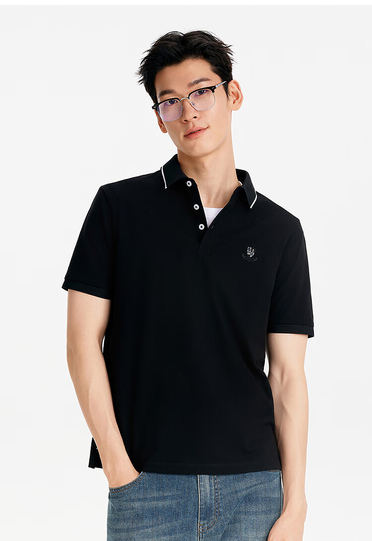Semir Cool-Feeling Antibacterial | Men's Polo Shirt, Summer Business Short Sleeve, Embroidered Contrasting Collar, T-Shirt Top, Casual Dad Wear 5