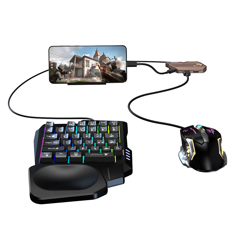 Yisika Gaming Keyboard, Game Controller Peripheral, Delta Action Mobile Game Assistant, Peace Elite Clicker, CF Mobile Game Naraka: Bladepoint Universal - Includes Keyboard And Mouse