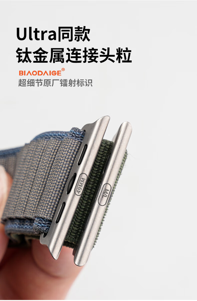 Biaodaige Compatible with Apple Watch Band, S12 High-End Style for S11/10/9/8/7 IWatch 45/46/49MM/Ultra 4/2/3/SE 3/2 High Mountain Nylon Band, Indigo 2