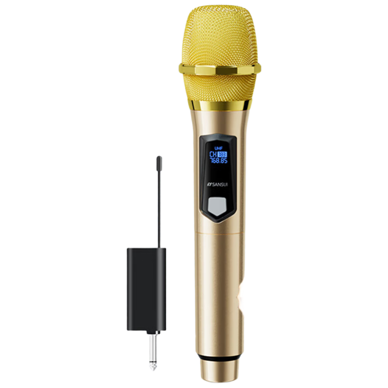 SANSUI U7 Rechargeable Lithium Battery Wireless Microphone, One-To U Band KTV Singing, Speech, Stage Meeting Speaker Amplifier, Metal