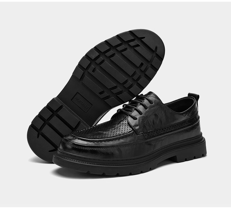 HLA Men's Classic Durable Casual Retro Derby Shoes HAAPXM1EBI073 Black Size 40 36
