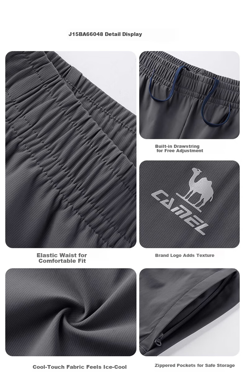 CAMEL Ice Silk Casual Pants for Women, New Summer Loose Straight-Leg Sun Protection Quick-Dry Long Pants, Running Sports Trousers 5