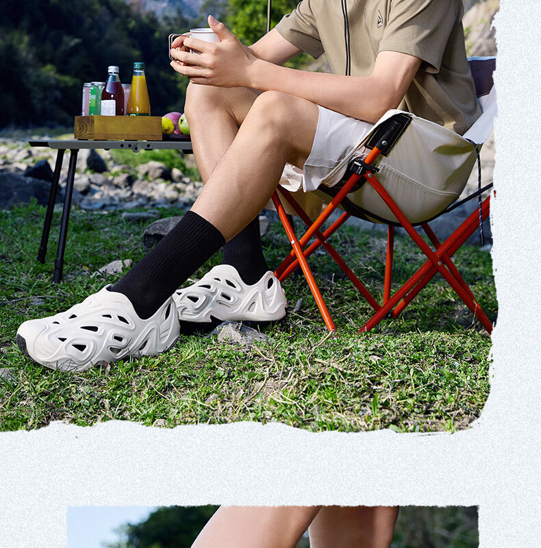 PEAK Taiji Qu Lang Su Xi Shoes for Men, Summer Outdoor Sports Sandals, New Soft-Soled Non-Slip Hole Shoes, DL520791 22