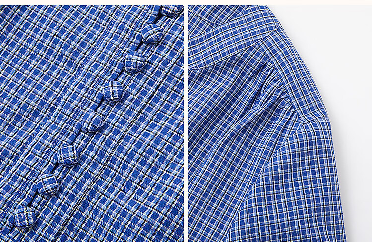 Dme [Salt-Style Youthful Plaid] Spring Small Stand-Collar Cloud-Feel Cotton Shirt with Small Pleats And Elastic Band, Women's Blouse Top 6