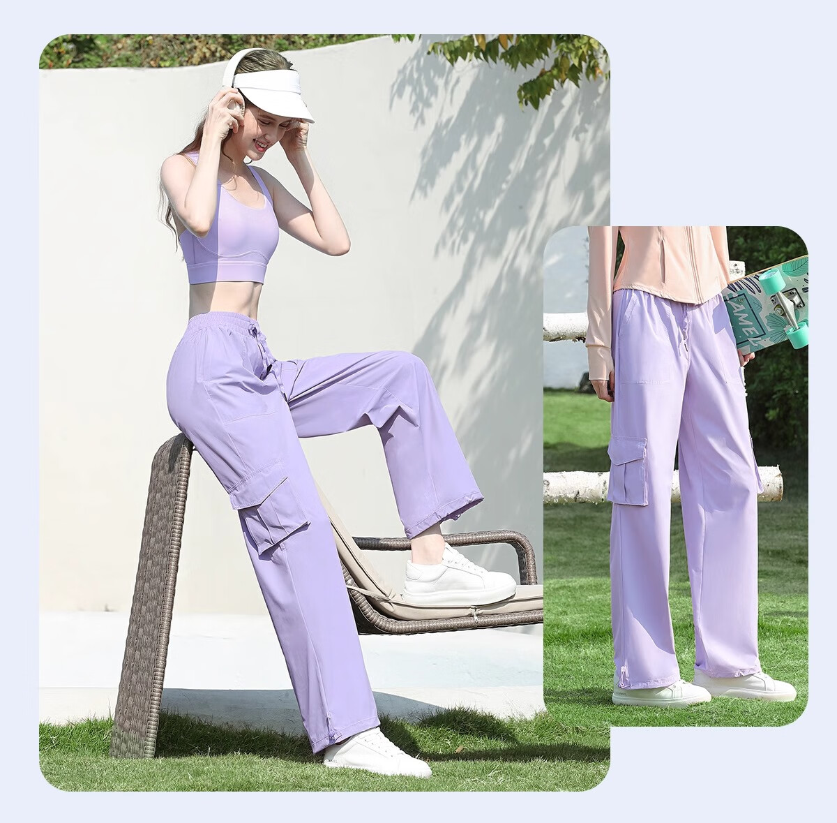 CAMEL Women's Paratrooper Cargo Pants High-Waist 2025 Spring/summer New Loose Straight-Leg Pants Breathable Sun Protection Casual Pants L 18
