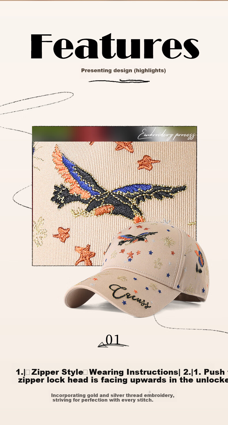 CACUSS Baseball Cap for Women, All-Season Visor Hat, Outdoor Sun Protection Hat, Korean Style Versatile Casual Cap, Khaki 5