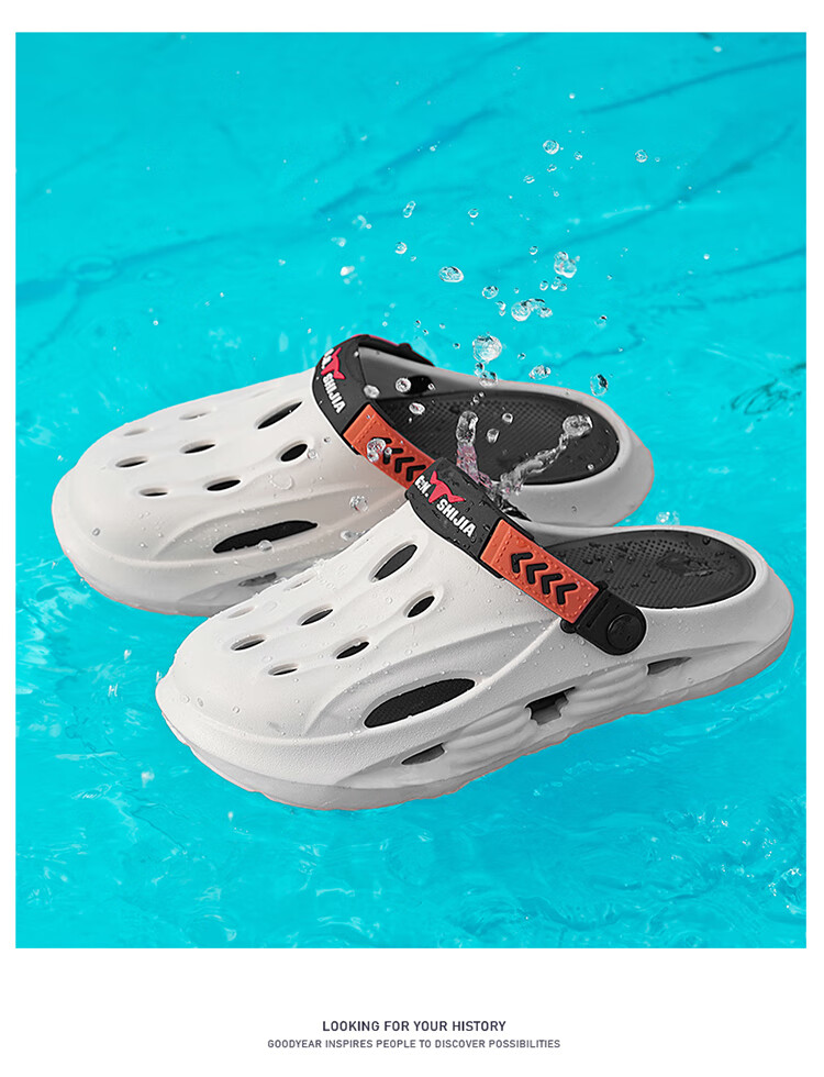 Bull Family Men's Summer New Casual Breathable Beach Shoes Thick Sole Dual-Use Clog Slippers with Soft Cushioning 29