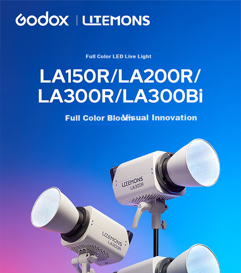 Godox LA300R Full-Color Photography Fill Light, LED Live Streaming Light, Beauty Light for Streamers, Studio Constant Light Photography Lamp 1