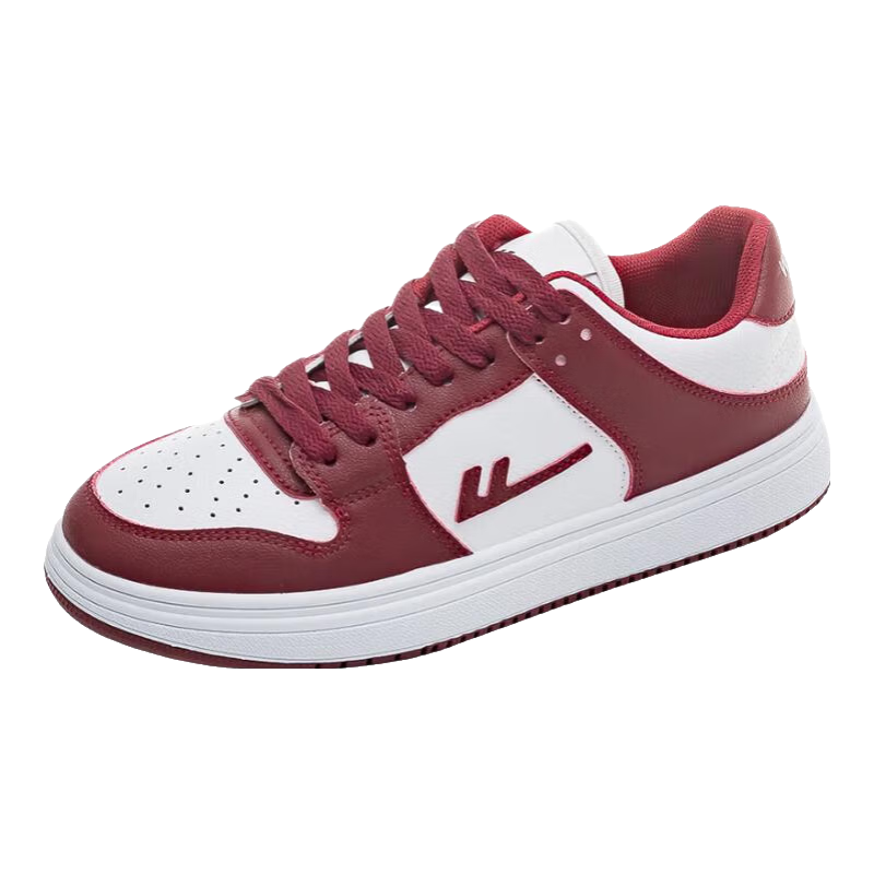 Warrior Women's Fashion Colorblock Trendy Sneakers Casual Comfortable Height-Increasing Shoes for Students Wine Red Size 40