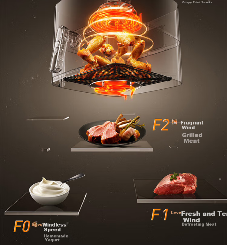 Joyoung Home 8L Air Fryer with No-Flip Design, Air Roasting Machine, All-Metal 3D Interior, Water-Filling Compartment, Oil-Free Low-Fat Electric Fryer KL80-V589 26