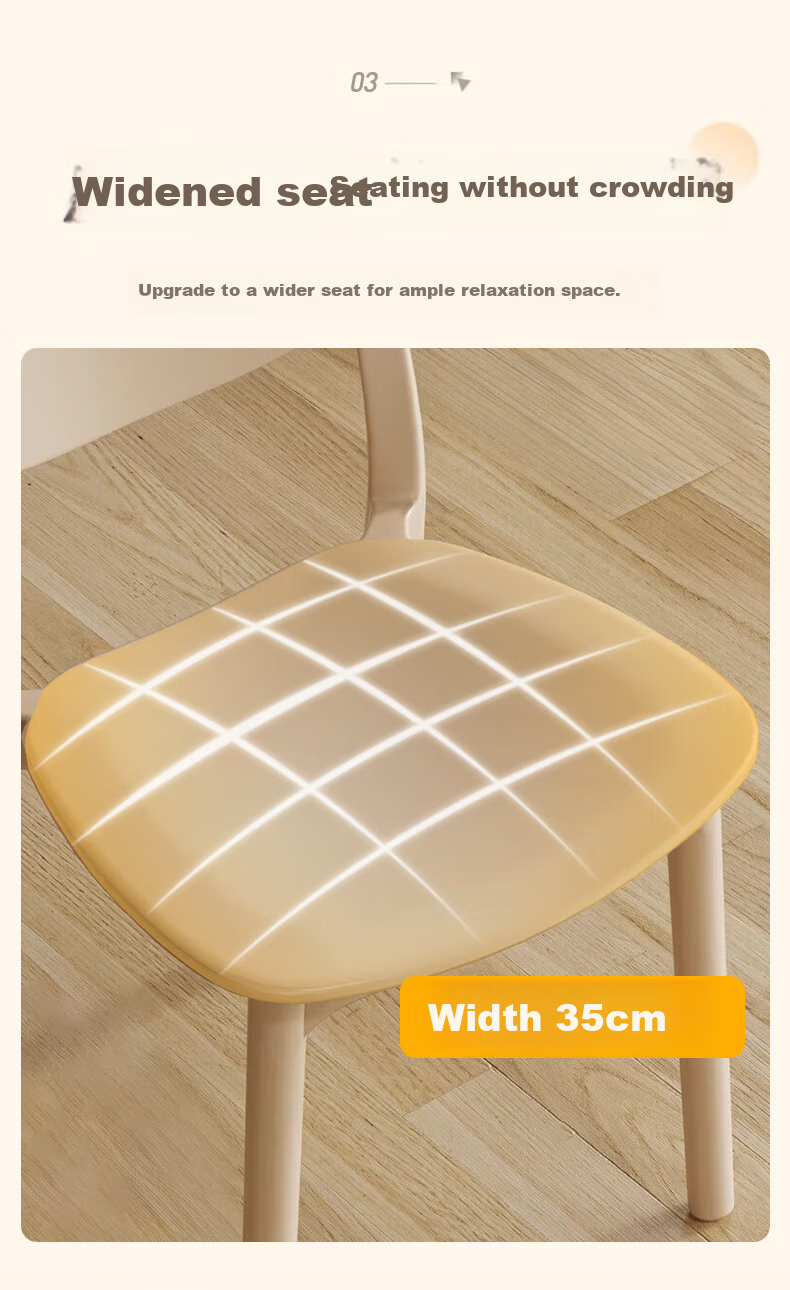 Quanpinwu Dining Chair Stool Plastic Chair Milk White Office Chair Backrest Leisure Chair Desk Chair Study Chair Makeup Chair 4