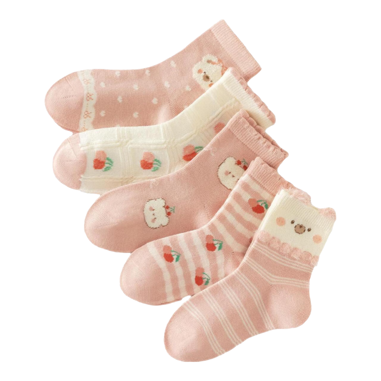 Caramella Spring And Summer Children's Socks, Girls' Mid-Calf Socks, Cartoon Cute Xinjiang Cotton Soft Comfortable Baby Floor Socks