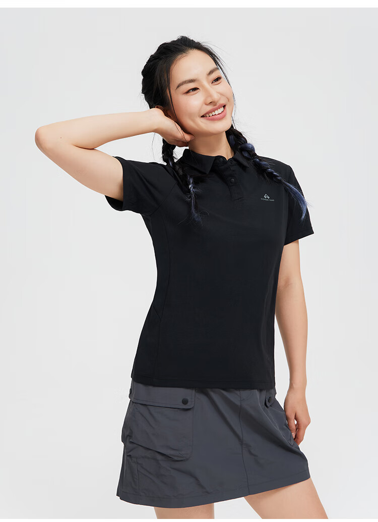 Toread Women's Quick-Dry Polo Shirt Outdoor Sports Breathable Short Sleeve T-Shirt Sorona Solid Color Casual Top White 2XL 16