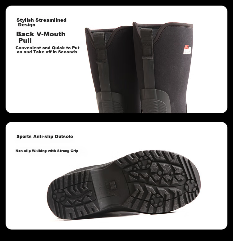 Jolly Walk Non-Slip Wear-Resistant Fishing Shoes Waterproof Rain Boots JW8101, Black Low-Cut Size 41 11
