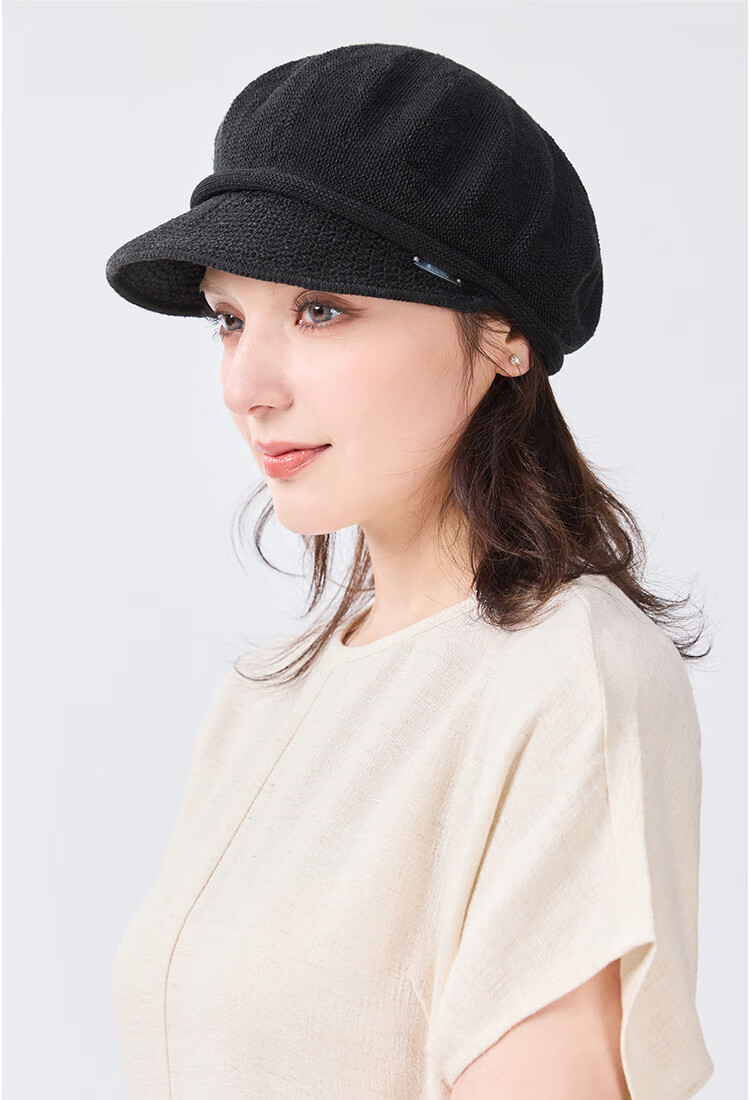 JIUMU Women's Linen Beret Hat Versatile Summer Painter Cap Octagonal Newsboy Cap Girl's Beret Hat 19