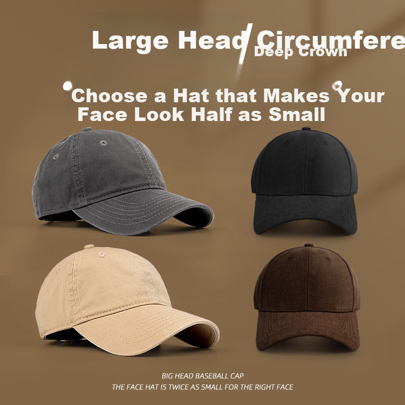 XUEXIMAN Baseball Cap for Men, Spring And Autumn Style, Face-Slimming Effect, Casual Adjustable Versatile Korean Version Large Size Peaked Cap for Couples