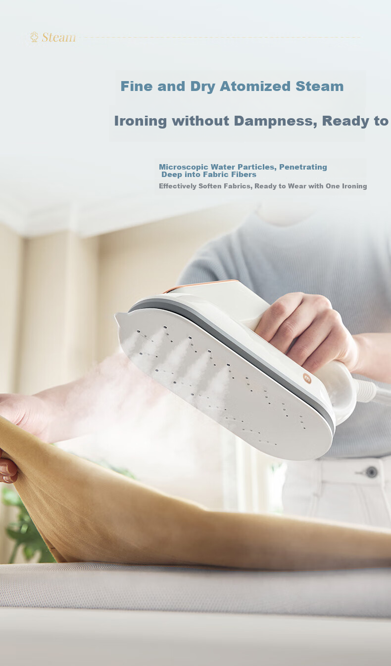 Morphyrichards Three-Fold Folding Iron Stand Garment Steamer Home Handheld Ironing Machine Steam Electric Iron Sterilization Dust Mite Removal Folding Storage Pulse Pressure Boosting Steam Ironing Table MR2035 13