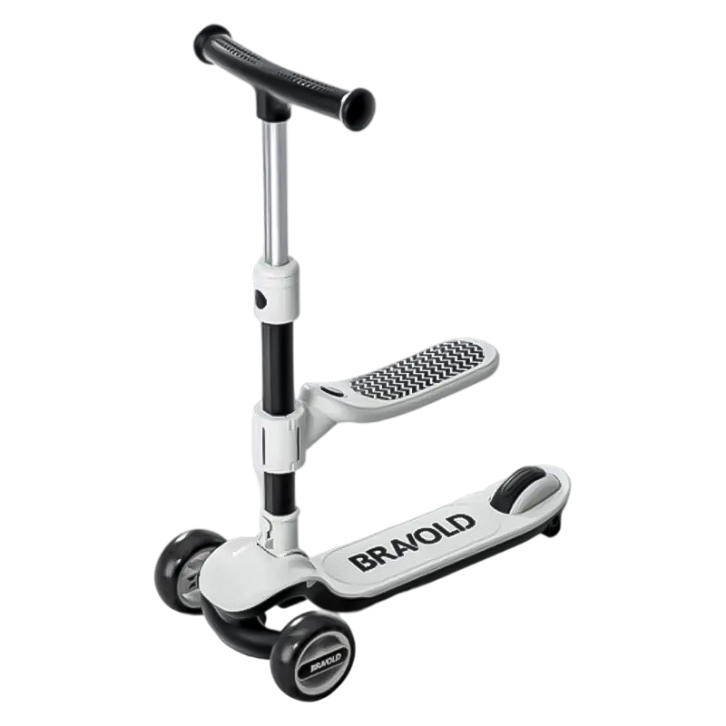 BRAVOLD Two-In Children's Scooter for Ages 2-6 Foldable Birthday And First-Year Gift Tricycle for Boys And Girls