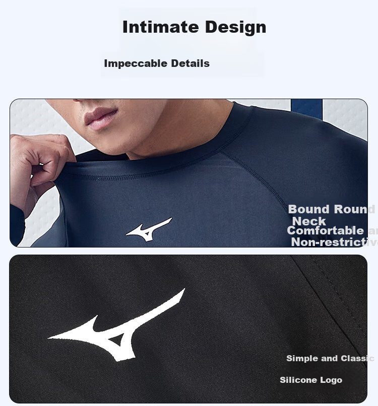MIZUNO Men's Swimwear Set with Anti-Embarrassment Beach Shorts, Quick-Dry Large Size Long-Sleeve Hot Spring Swimming Gear 1105 Black 3XL 9