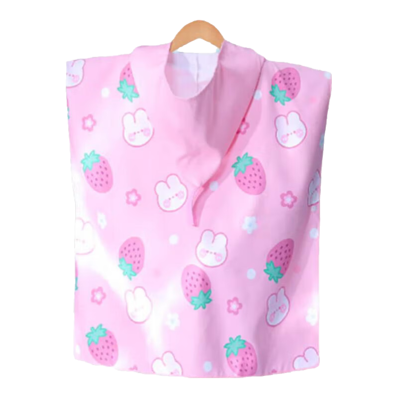Aibaochi Kids Hooded Cape Beach Towel Baby Swimming Robe Cute Bunny Sweetheart S655