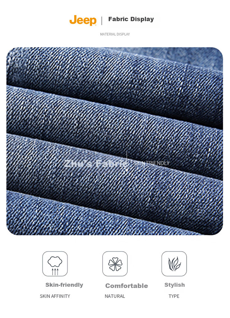 JEEP Men's Jeans, Spring And Summer Straight-Leg Loose Casual Pants, Versatile Trendy Trousers for Men, Blue, Size 28 5