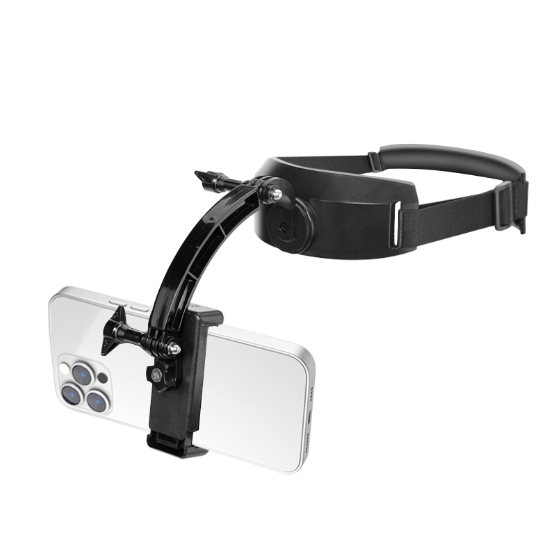 Qiye Head-Mounted Bracket, First-Person View for Live Streaming And Video Recording, Car Driving Filming, Forehead Phone Clamp, Extended Headband, Unboxing, In-Car Headband, Forehead First-Person Visual