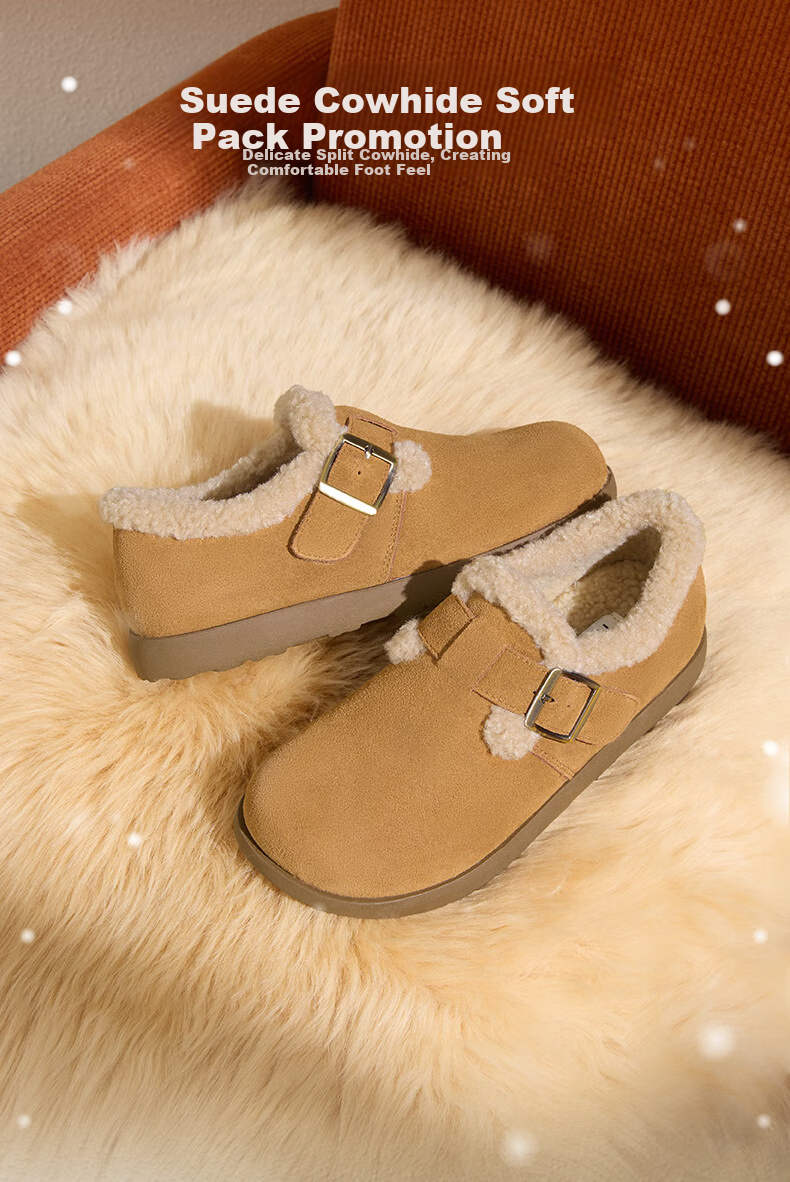 TEENMIX Women's Birkenstock Style Fleece Lined Warm Fur Shoes Autumn Winter Commuter Snow Boots 6