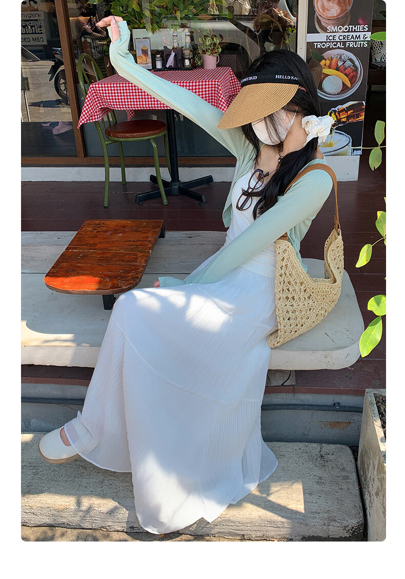 LangSha Qixi Early Autumn Gentle Wind Purple Half Skirt Women's New High Waist A-line Skirt High-end Pleated Skirt Mid-length Skirt 7