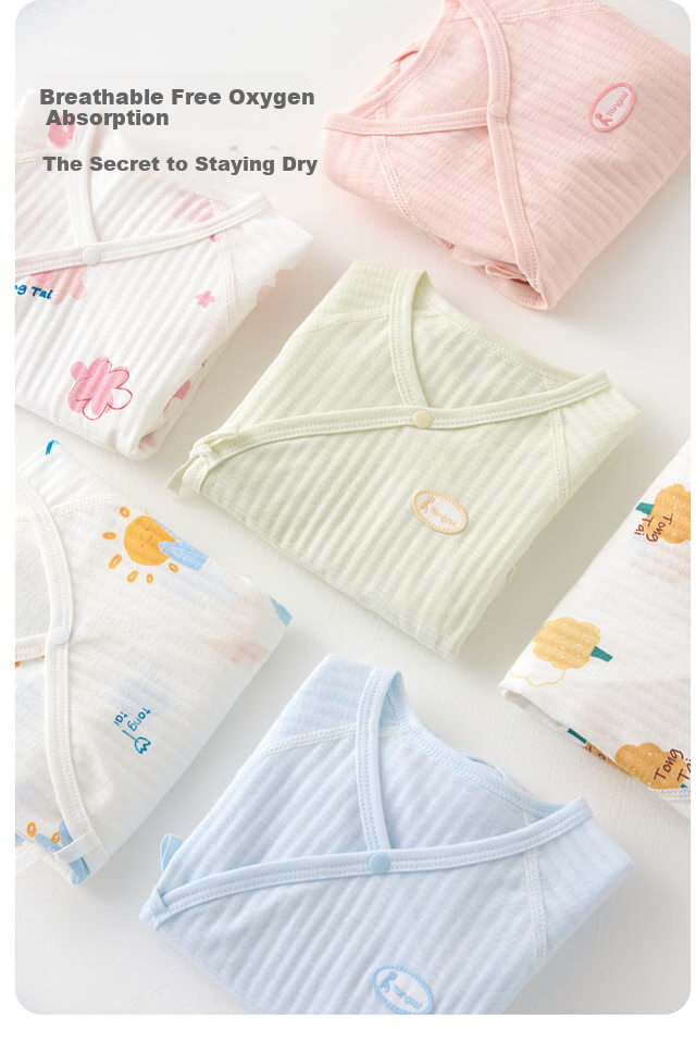 TONGTAI Baby Romper Summer Pure Cotton Clothing Newborn Butterfly Onesie Jumpsuit Jacquard Green 66cm 6