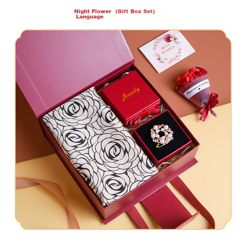 Hangsifu Silk Scarf for Women, Summer Gift Box, Shawl, Outer Wrap, Practical Birthday Present for Mom And Wife, Mid-Autumn Festival Gift 11