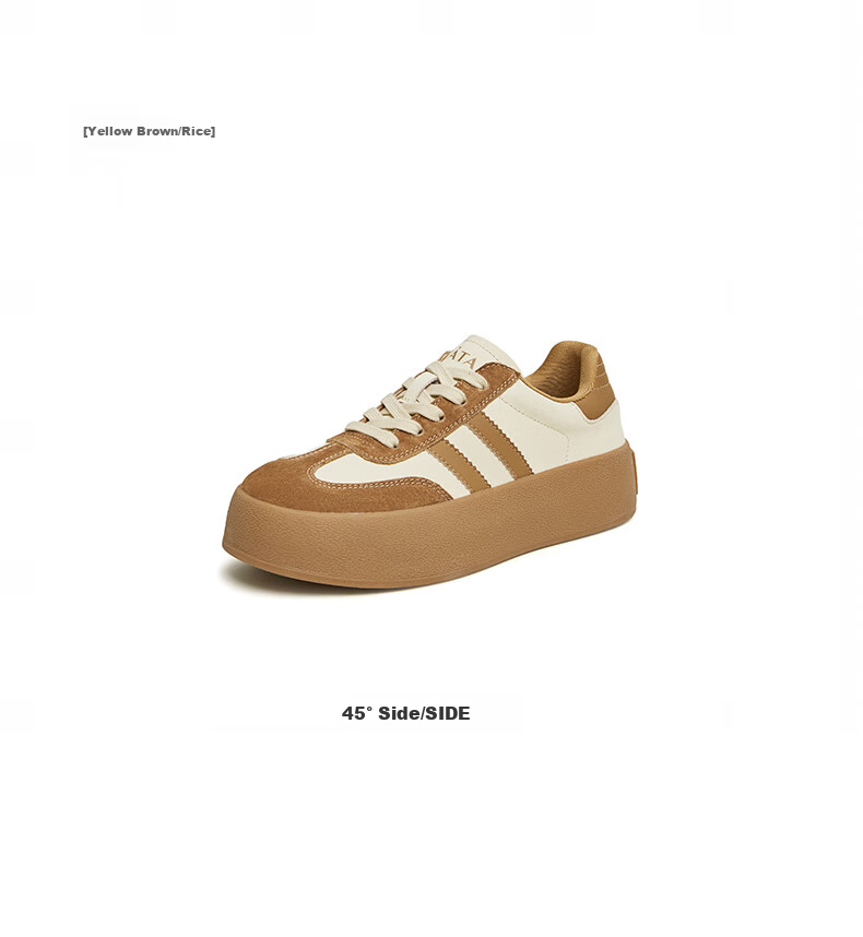 TATA Retro Flat Sneakers Women Casual Shoes Off-White/Black/Gray (Breathable Mesh) Size 36 11