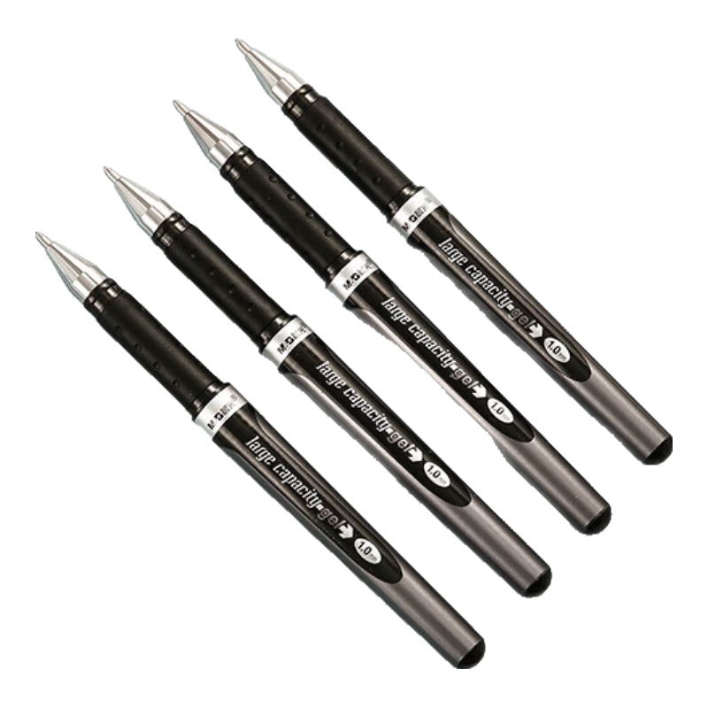 M&G 1.0mm Black Gel Pen Bold Stroke Business Signature Carbon Fiber Writing Pen Thick Tip AGP13604A 12-Pack