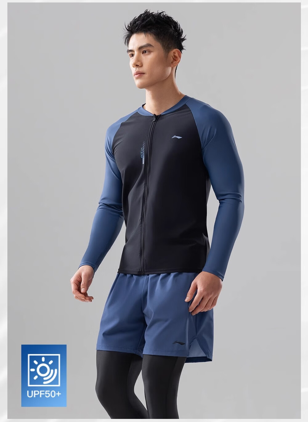 Li-Ning Jellyfish Suit Men's Swimwear Snorkeling Set Spring Autumn Warm Long-Sleeve Long Pants Large Size Swim Trunks Men Full-Body Diving Suit 6