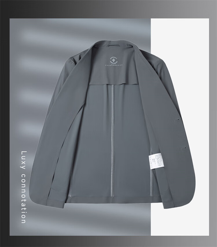 TUCANO Men's Summer Ice Silk Cooling Italian Style Single-Breasted Suit Jacket Business Sun Protection Breathable Gray M 14