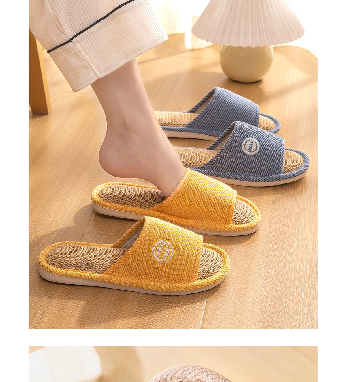 TZLDN Japanese-Style Linen Slippers, 2026 New Couple's Fabric Slippers, Home Non-Slip Men's Cotton Sandals for Indoor Use 8