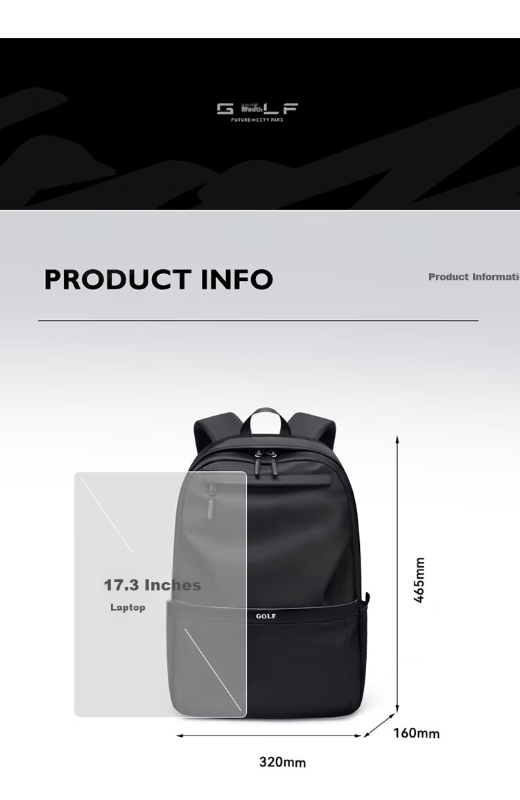 GOLF Laptop Backpack for Men, 17.3-Inch, Huawei Notebook, Business Travel Backpack, College Student Schoolbag, Black 10