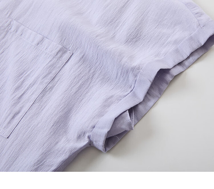 Inman Commuter Elegant Cap Sleeve Short Sleeve Shirt Women Summer Fashion High-End Roland Purple L 27