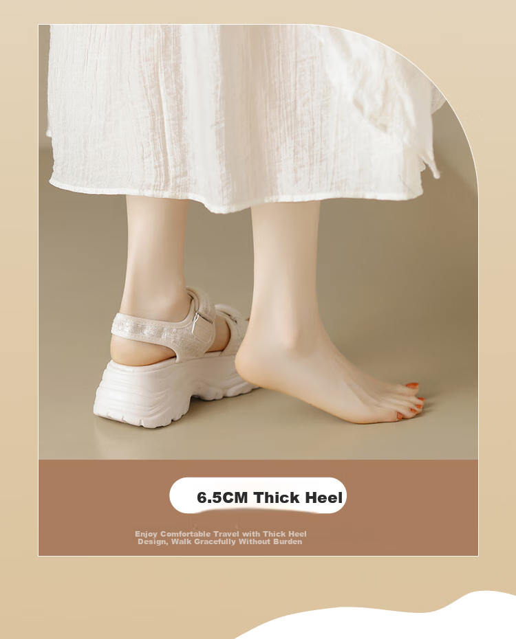 ZHR Women's Sports Sandals, 2026 New Style Women's Shoes, Platform Thick-Soled Outdoor Beach Shoes for Women, G663 Beige, Size 39 5